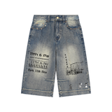 Vintage Wash Baggy Denim Capris ( John Cenas )
