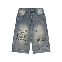 Vintage Wash Baggy Denim Capris ( John Cenas )