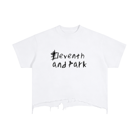 Distressed Skater Tee ( White )