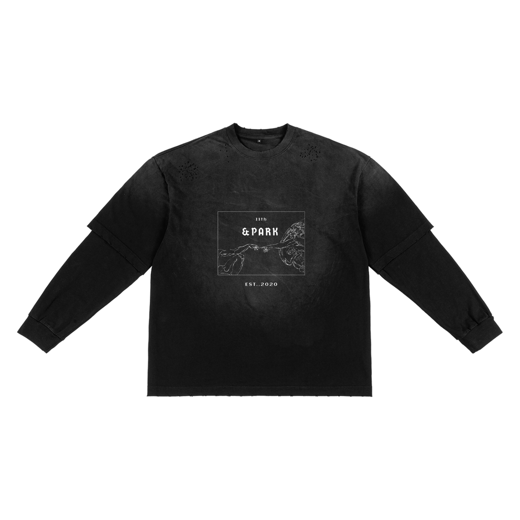 Sunfade Hand-Frayed Faux Two-Piece T-Shirt