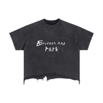 Distressed Skater Tee ( Black )