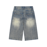 Vintage Wash Baggy Denim Capris ( John Cenas )